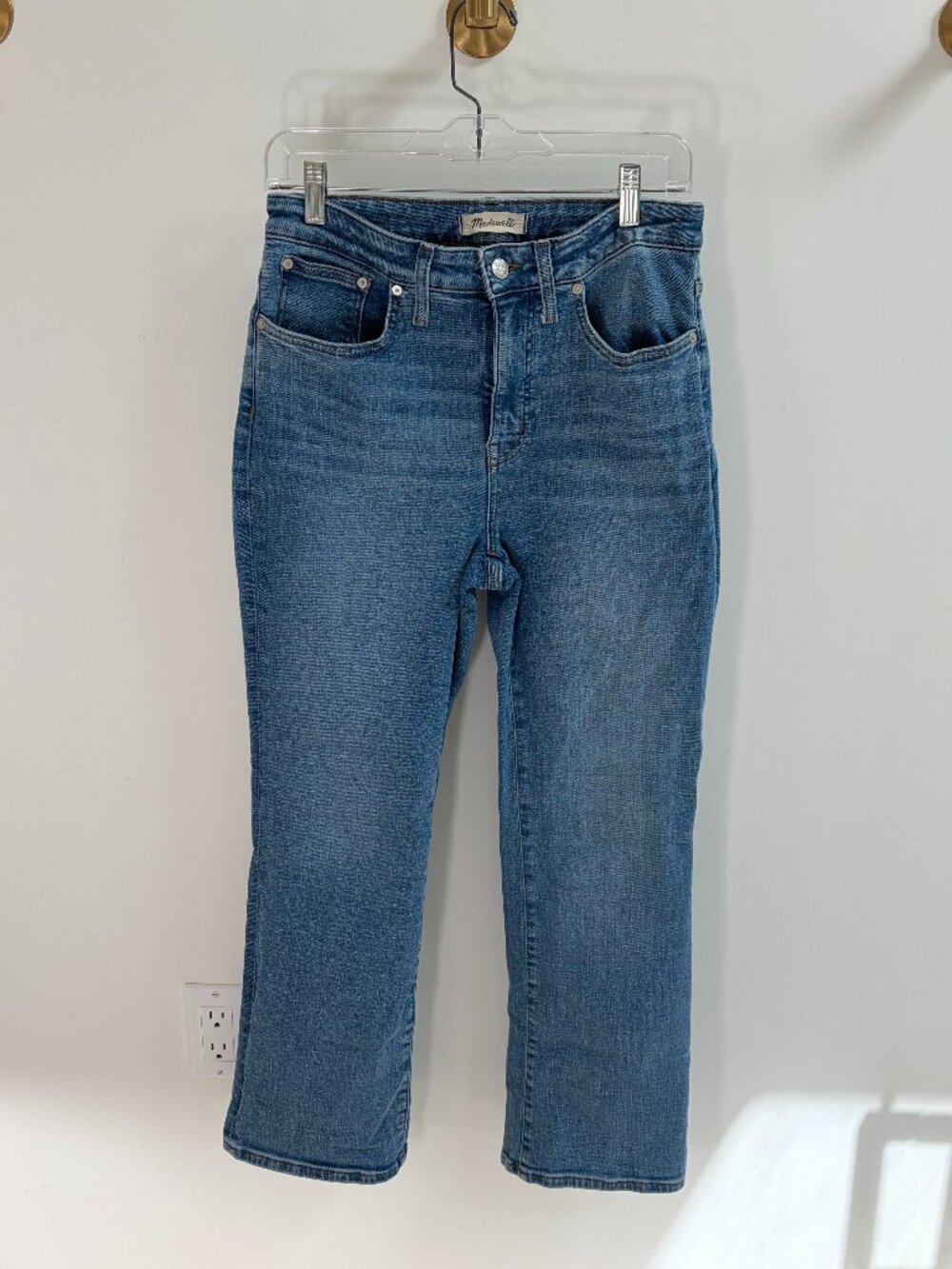 Madewell Midrise Kickout Washed Blue Denim